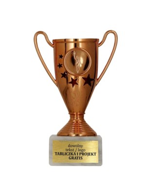 Puchar sportowy 9039 w kolorach podium z gwiazdami