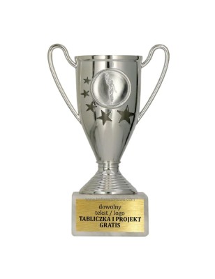 Puchar sportowy 9039 w kolorach podium z gwiazdami