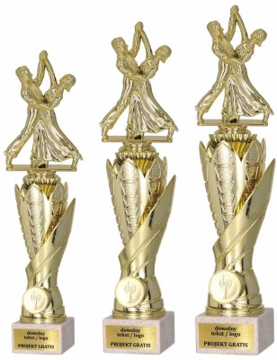 Zestaw pucharów S630 z figurką TANIEC TOWARZYSKI 37-34-31 cm F06