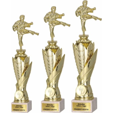 Zestaw pucharów S630 z figurką KARATE 36-33-30 cm F10