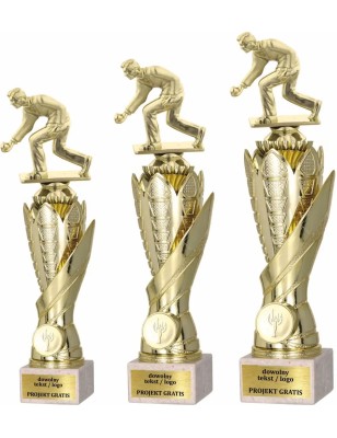 Zestaw pucharów S630 z figurką PETANQUE Petanka 33-30-27 cm A88