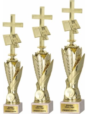 Zestaw pucharów S630 z figurką RELIGIA 40-37-34 cm A139