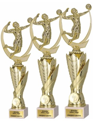 Zestaw pucharów S630 z figurką SIATKÓWKA 39-36-33 cm F225