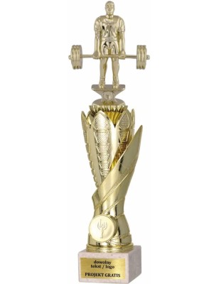 Zestaw pucharów S630 z figurką PODNOSZENIE CIĘŻARÓW 36-33-30 cm A58