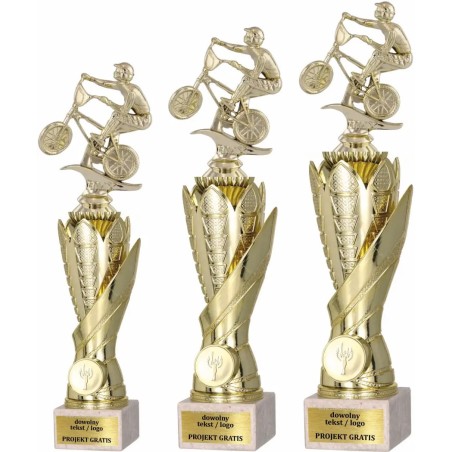 Zestaw pucharów S630 z figurką BMX KOLARSTWO 35-32-29 cm A67