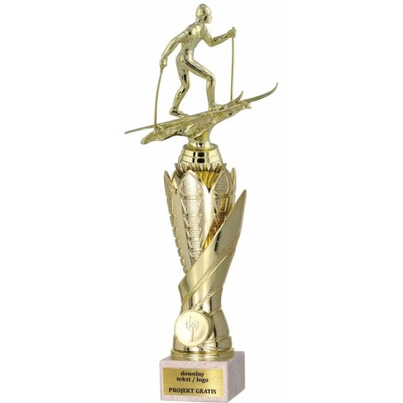 Zestaw pucharów S630 z figurką NARCIARSTWO 37-34-31 cm A140