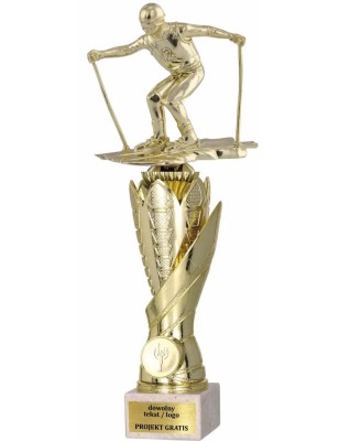 Zestaw pucharów S630 z figurką NARCIARSTWO 37-34-31 cm A142