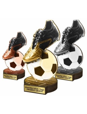 Zestaw statuetek złoto/srebro/brąz PIŁKA NOŻNA 30-25-22cm