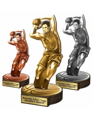 Zestaw statuetek złoto/srebro/brąz KOSZYKÓWKA 30-25-22cm