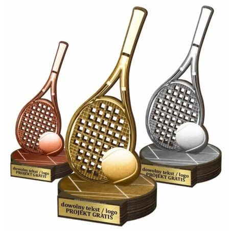 Zestaw statuetek złoto/srebro/brąz TENIS ZIEMNY 30-25-22cm