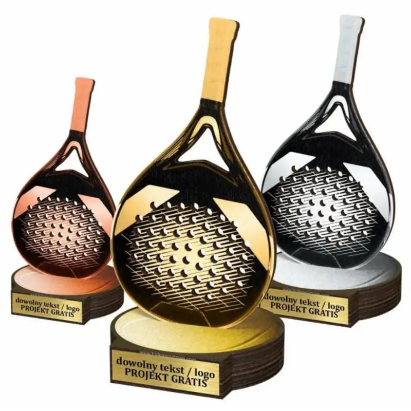 Zestaw statuetek złoto/srebro/brąz PADEL 30-25-22cm Zestaw statuetek złoto/srebro/brąz PADEL 30-25-22cm