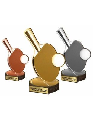 Zestaw statuetek złoto/srebro/brąz TENIS STOŁOWY 30-25-22cm