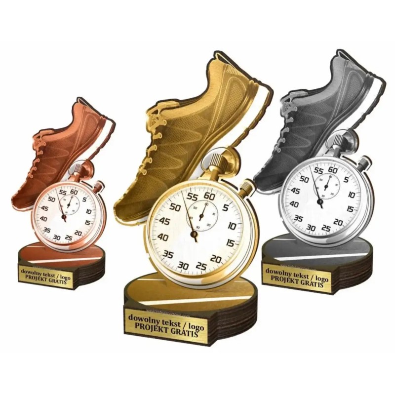 Zestaw statuetek złoto/srebro/brąz BIEGANIE 30-25-22cm Zestaw statuetek złoto/srebro/brąz BIEGANIE 30-25-22cm