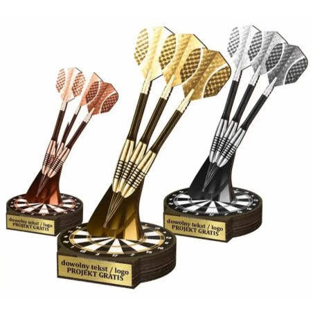 Zestaw statuetek złoto/srebro/brąz RZUTKI Dart 30-25-22cm