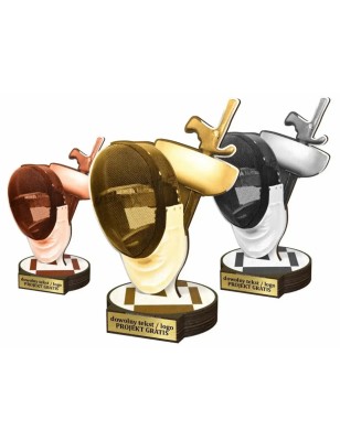 Zestaw statuetek złoto/srebro/brąz SZERMIERKA 30-25-22cm