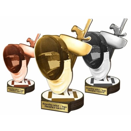 Zestaw statuetek złoto/srebro/brąz SZERMIERKA 30-25-22cm