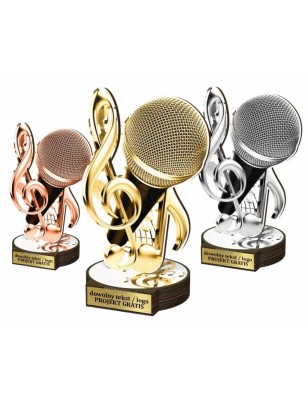 Zestaw statuetek złoto/srebro/brąz MUZYKA 30-25-22cm