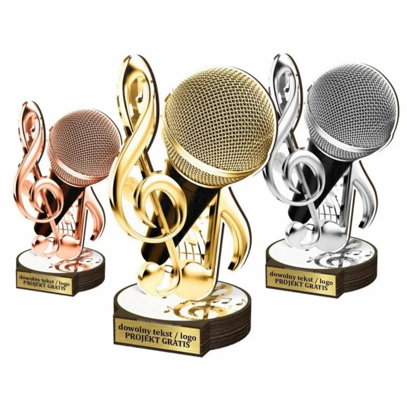 Zestaw statuetek złoto/srebro/brąz MUZYKA 30-25-22cm Zestaw statuetek złoto/srebro/brąz MUZYKA 30-25-22cm