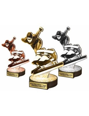 Zestaw statuetek złoto/srebro/brąz ŁYŻWIARSTWO Szybkie 30-25-22cm