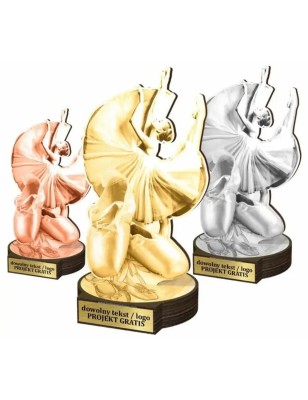Zestaw statuetek złoto/srebro/brąz TANIEC Balet 30-25-22cm