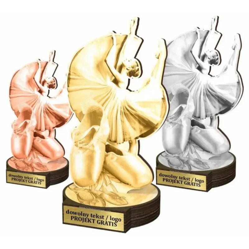 Zestaw statuetek złoto/srebro/brąz TANIEC Balet 30-25-22cm Zestaw statuetek złoto/srebro/brąz TANIEC Balet 30-25-22cm
