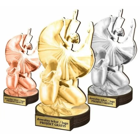 Zestaw statuetek złoto/srebro/brąz TANIEC Balet 30-25-22cm