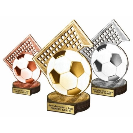Zestaw statuetek złoto/srebro/brąz PIŁKA NOŻNA 30-25-22cm