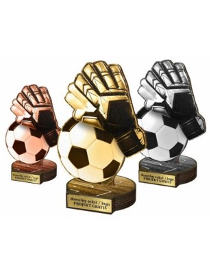 Zestaw statuetek złoto/srebro/brąz PIŁKA NOŻNA Bramkarz 30-25-22cm