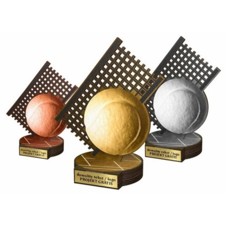 Zestaw statuetek złoto/srebro/brąz TENIS ZIEMNY 30-25-22cm