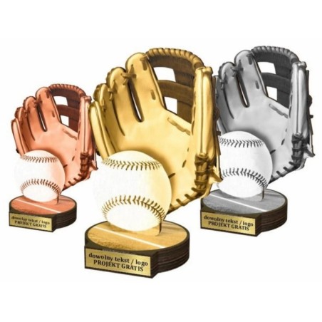 Zestaw statuetek złoto/srebro/brąz BASEBALL 30-25-22cm