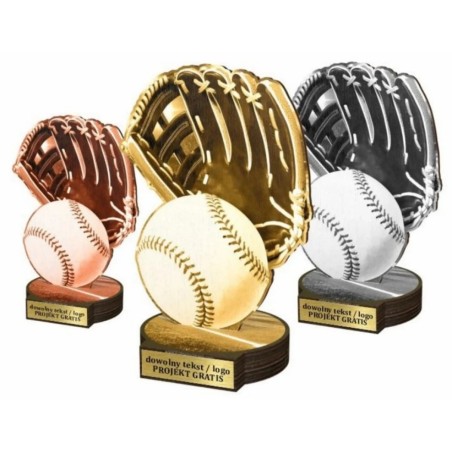 Zestaw statuetek złoto/srebro/brąz BASEBALL 30-25-22cm