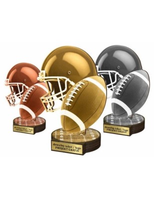 Zestaw statuetek złoto/srebro/brąz FUTBOL AMERYKAŃSKI 30-25-22cm