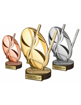 Zestaw statuetek złoto/srebro/brąz RUGBY 30-25-22cm