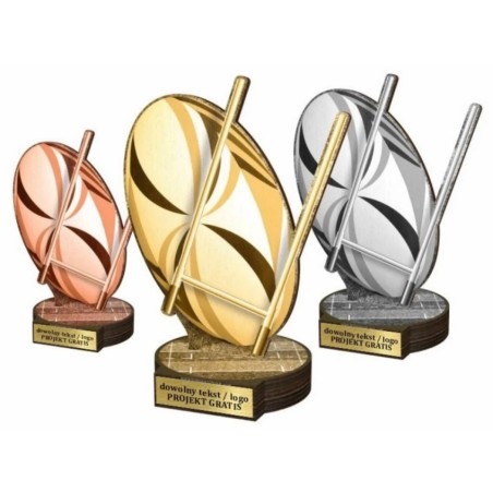 Zestaw statuetek złoto/srebro/brąz RUGBY 30-25-22cm