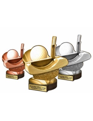Zestaw statuetek złoto/srebro/brąz GOLF 30-25-22cm