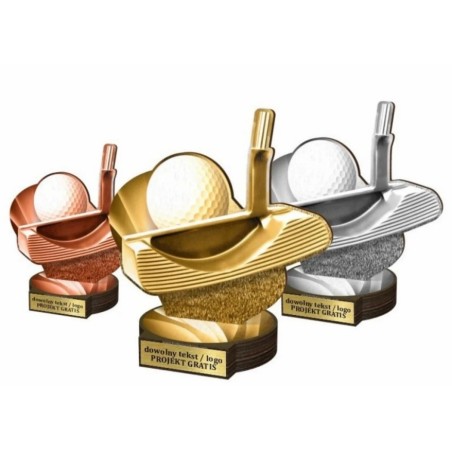 Zestaw statuetek złoto/srebro/brąz GOLF 30-25-22cm