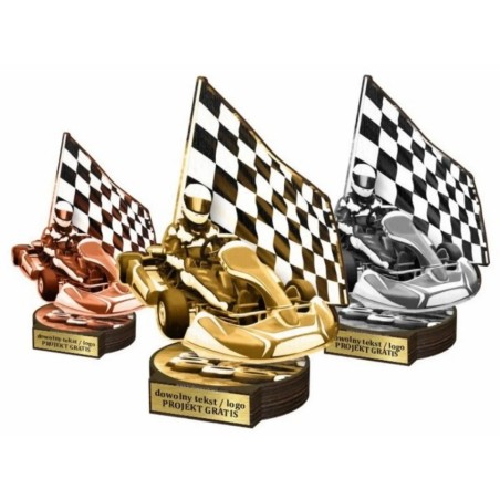 Zestaw statuetek złoto/srebro/brąz MOTOSPORT Karting 30-25-22cm