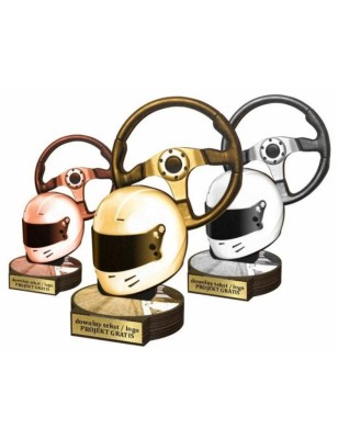Zestaw statuetek złoto/srebro/brąz MOTOSPORT Wyścigi 30-25-22cm