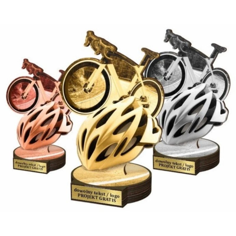 Zestaw statuetek złoto/srebro/brąz KOLARSTWO Szosowe 30-25-22cm Zestaw statuetek złoto/srebro/brąz KOLARSTWO Szosowe 30-25-22cm