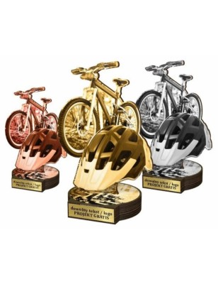 Zestaw statuetek złoto/srebro/brąz KOLARSTWO Górskie MTB 30-25-22cm