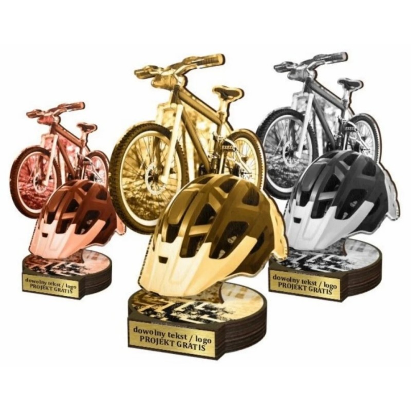 Zestaw statuetek złoto/srebro/brąz KOLARSTWO Górskie MTB 30-25-22cm Zestaw statuetek złoto/srebro/brąz KOLARSTWO Górskie MTB 30-25-22cm