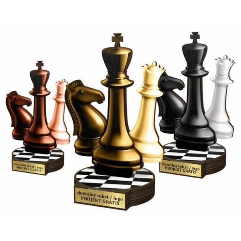 Zestaw statuetek złoto/srebro/brąz SZACHY 30-25-22cm Zestaw statuetek złoto/srebro/brąz SZACHY 30-25-22cm