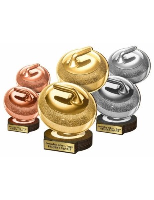 Zestaw statuetek złoto/srebro/brąz CURLING 30-25-22cm