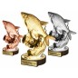 Zestaw statuetek złoto/srebro/brąz WĘDKARSTWO 30-25-22cm Zestaw statuetek złoto/srebro/brąz WĘDKARSTWO 30-25-22cm