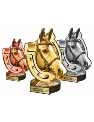 Zestaw statuetek złoto/srebro/brąz JEŹDZIECTWO 30-25-22cm