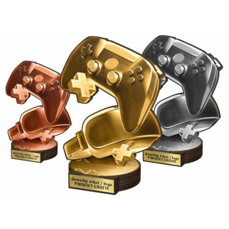 Zestaw statuetek złoto/srebro/brąz E-SPORT 30-25-22cm Zestaw statuetek złoto/srebro/brąz E-SPORT 30-25-22cm