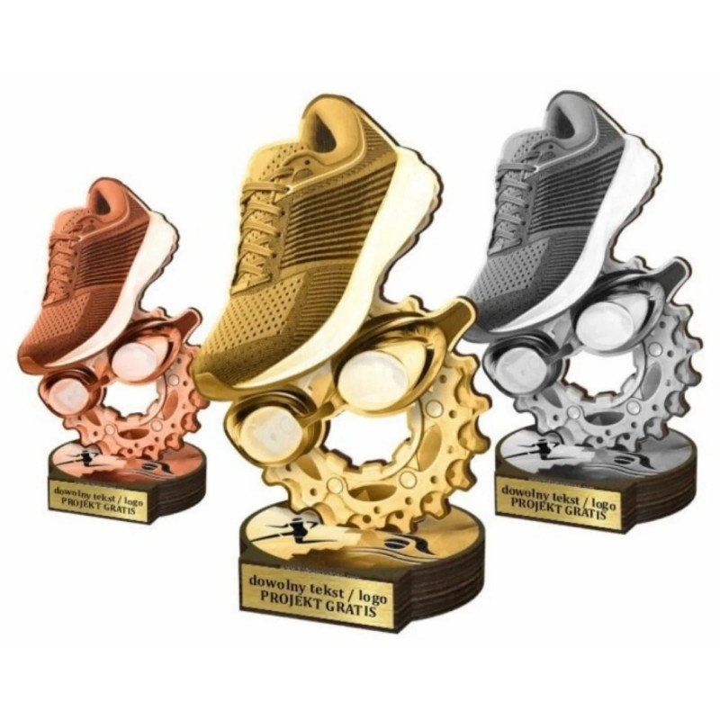 Zestaw statuetek złoto/srebro/brąz TRIATHLON 30-25-22cm Zestaw statuetek złoto/srebro/brąz TRIATHLON 30-25-22cm