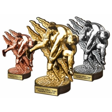 Zestaw statuetek złoto/srebro/brąz ZAPASY 30-25-22cm