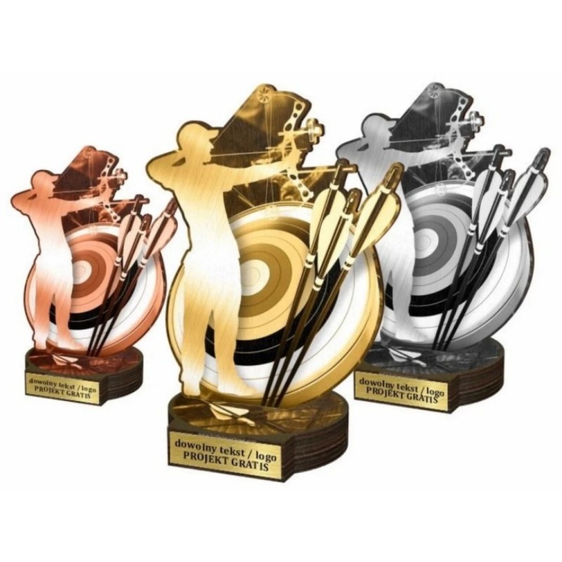 Zestaw statuetek złoto/srebro/brąz ŁUCZNICTWO 30-25-22cm Zestaw statuetek złoto/srebro/brąz ŁUCZNICTWO 30-25-22cm