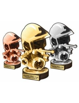 Zestaw statuetek złoto/srebro/brąz STRAŻACTWO 30-25-22cm